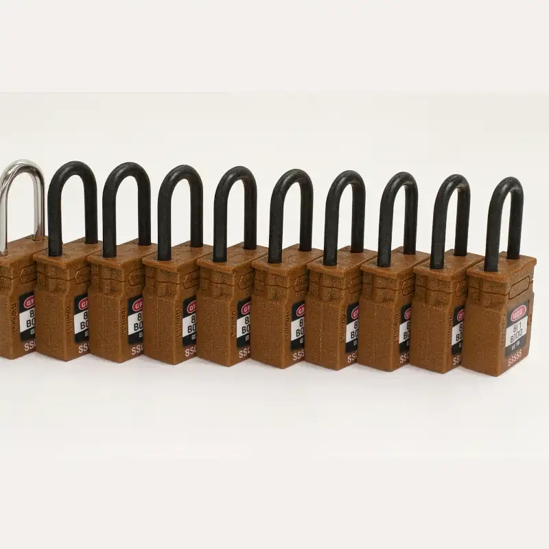 Candados De Bloqueo Candado de seguridad Marron para usos electrico y dielectrio Lock Out Tag Out LOTO